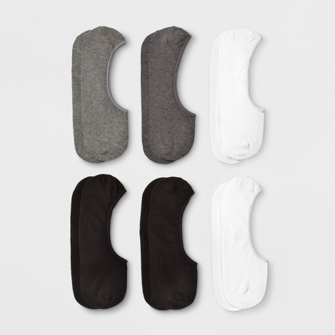 Women's 6pk Liner Socks - A New Day™ Black/White/Gray 4-10