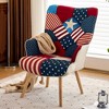 Beautyolove Red Fabric Upholstered Accent Chair Wingback Armchair with Solid Wood Legs - 2 of 4