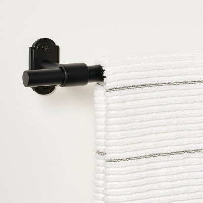 24-inch Matte Black Aluminum Wall Mounted Towel Bar