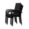 Balkene Home Morgan Outdoor Wicker Stacking Hand Woven No Assembly All Weather Steel Powder Coated Frame Lightweight Portable - Black - Set of 4 - 4 of 4