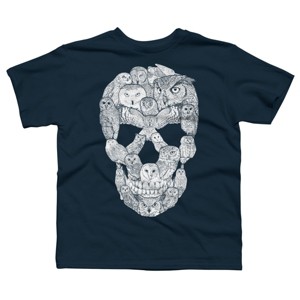 Boy's Design By Humans Sketchy Owl Skull By Dinny T-Shirt - 1 of 3