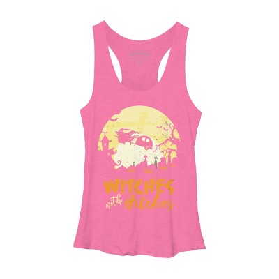 Women's Design By Humans Halloween Camping Witches Hitches Funny By RedBirdLS Racerback Tank Top