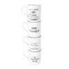 Porland Be Happy 4pc Mug Set - White: Porcelain Coffee Mugs, Dishwasher & Microwave Safe, 11.66 oz Capacity, Set of 4 - 2 of 4