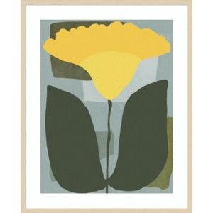 Amanti Art Big yellow bloom by Little Dean Wood Framed Wall Art Print - 1 of 4