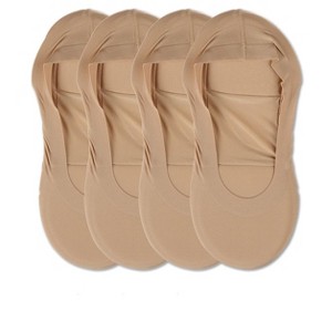 Memoi 4 Pairs Women's Cushioned Fine Edge No-Show Sock Liner - 1 of 2