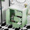 30" Bathroom Vanity Cabinet with Ceramic Basin, 3 Drawers and Adjustable Shelves 4B - ModernLuxe - 2 of 4