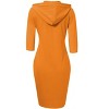 3/4 Sleeve Dresses for Women Pocket Knee Length Sweatshirt Pullover Hoodie Dress - 3 of 4