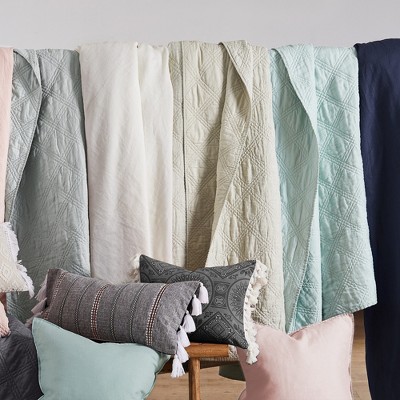 Spa-Inspired King Cotton & Linen Quilt Set