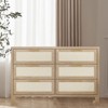 6 Drawers Dresser for Bedroom, Mid Century Modern Dresser Wooden Burlap Dressers - 2 of 4