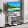 Designs2Go TV Stand for TVs up to 25" with Black Glass Storage Cabinet and Shelf - Breighton Home - 2 of 4