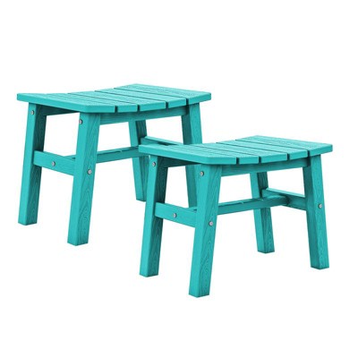 Hyleory HDPE Portable Ottoman,Ergonomic Curved Outdoor Stool