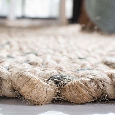 Hand-Knotted Coastal Charm Blue & Natural Jute 9' x 12' Area Rug