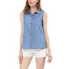 Allegra K Women's Single Breasted Casual Office Sleeveless Shirt - 3 of 4