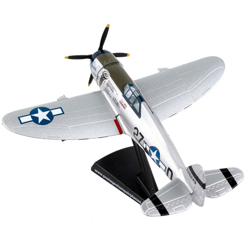 Republic P-47 Thunderbolt Fighter Aircraft "Kansas Tornado II" USAF 1/100 Diecast Model Airplane by Postage Stamp, 3 of 7