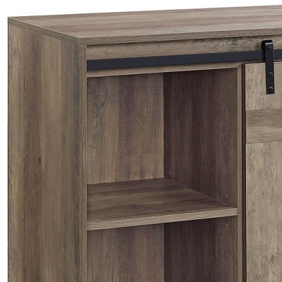 Gray Rustic Oak 60" TV Stand with Barn Doors