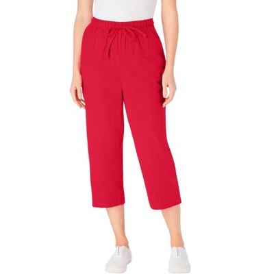 Woman Within Plus Size Seersucker Capri Pant