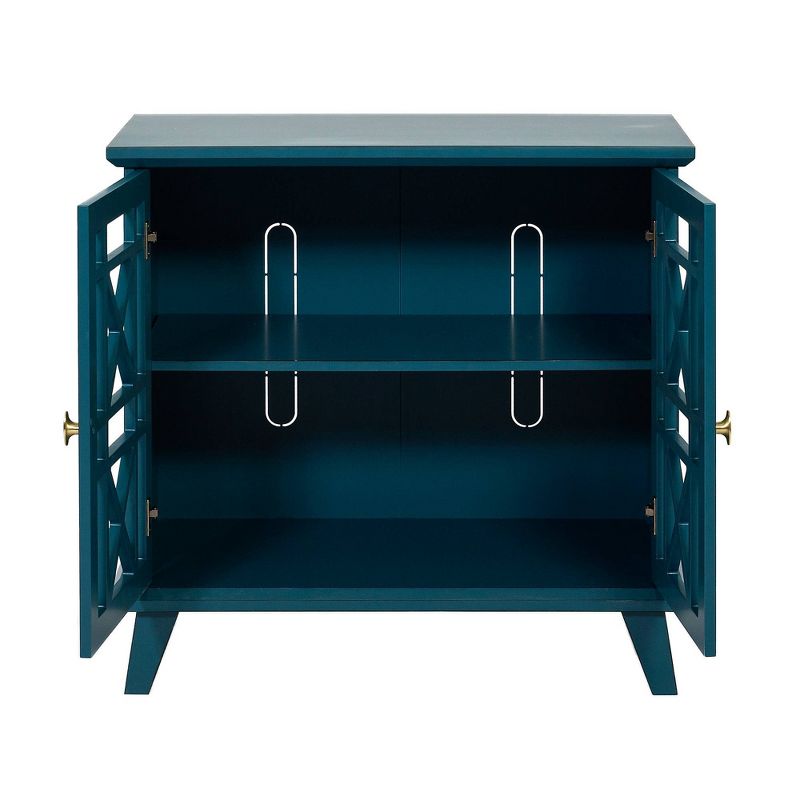 Versatile Fretwork Accent Storage Cabinet Blue - Saracina Home, 5 of 8