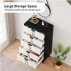 5 Drawers Dresser, Modern Wooden Tall Dresser with Deep Drawers, Chest of Drawers for Bedroom, Living Room, Hallway, Entryway, Black and White - 3 of 4