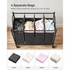 SONGMICS Laundry Sorter, Rolling Laundry Basket with 4 Removable Bags, Laundry Hamper - 4 of 4