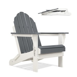 Aoodor HDPE Outdoor All-Weather Folding Adirondack Chair for Patio, Garden, Backyard, Deck Lawn Fire Pit 32'' (L) x 29'' (W) x 37'' (H) - 1 of 4