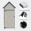 Outdoor Sheds Storage, 2.5x5.6FT Vertical Storage Sheds, Wooden Sheds with Metal Frame, Large Capacity Storage - 4 of 4