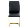 CAVINAS Modern Luxury Simple Arch Chair, PU High Resilience Dining Chair with Crazy Horse Texture and Arched Metal Leg - 3 of 4