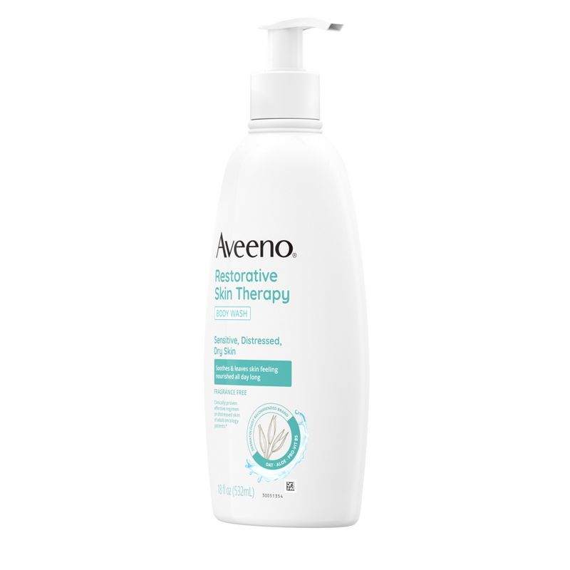 Aveeno Restorative Skin Therapy Sulfate-Free Body Wash - Unscented - 18 fl oz, 4 of 7