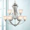 Possini Euro Design Milbury Satin Nickel Chandelier 30" Wide Industrial Tiered White Glass Shade 9-Light Fixture for Dining Room House Kitchen Island - 2 of 4