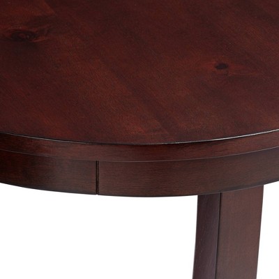 Espresso Acacia Wood Round Accent Table with Curving Legs
