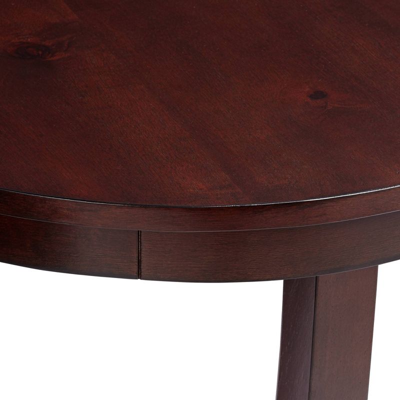 Elm Lane Nash-II Vintage Espresso Wood Round Accent Table 24" Wide Dark Brown Curving Legs for Spaces Living Room Bedroom Bedside Entryway Office Home, 3 of 8