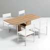 5-Piece Extendable Dining Table Set for Small Spaces, 63" Foldable Kitchen Table with Storage Rack and 4 PU Leather Upholstered Chairs - 3 of 4
