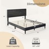 Costway Twin/Full/Queen Size Bed Frame with High Headboard & Wooden Slats No Box Spring Needed - 3 of 4