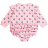 RuffleButts Baby Girls Sweatshirt Bubble Romper - 2 of 4