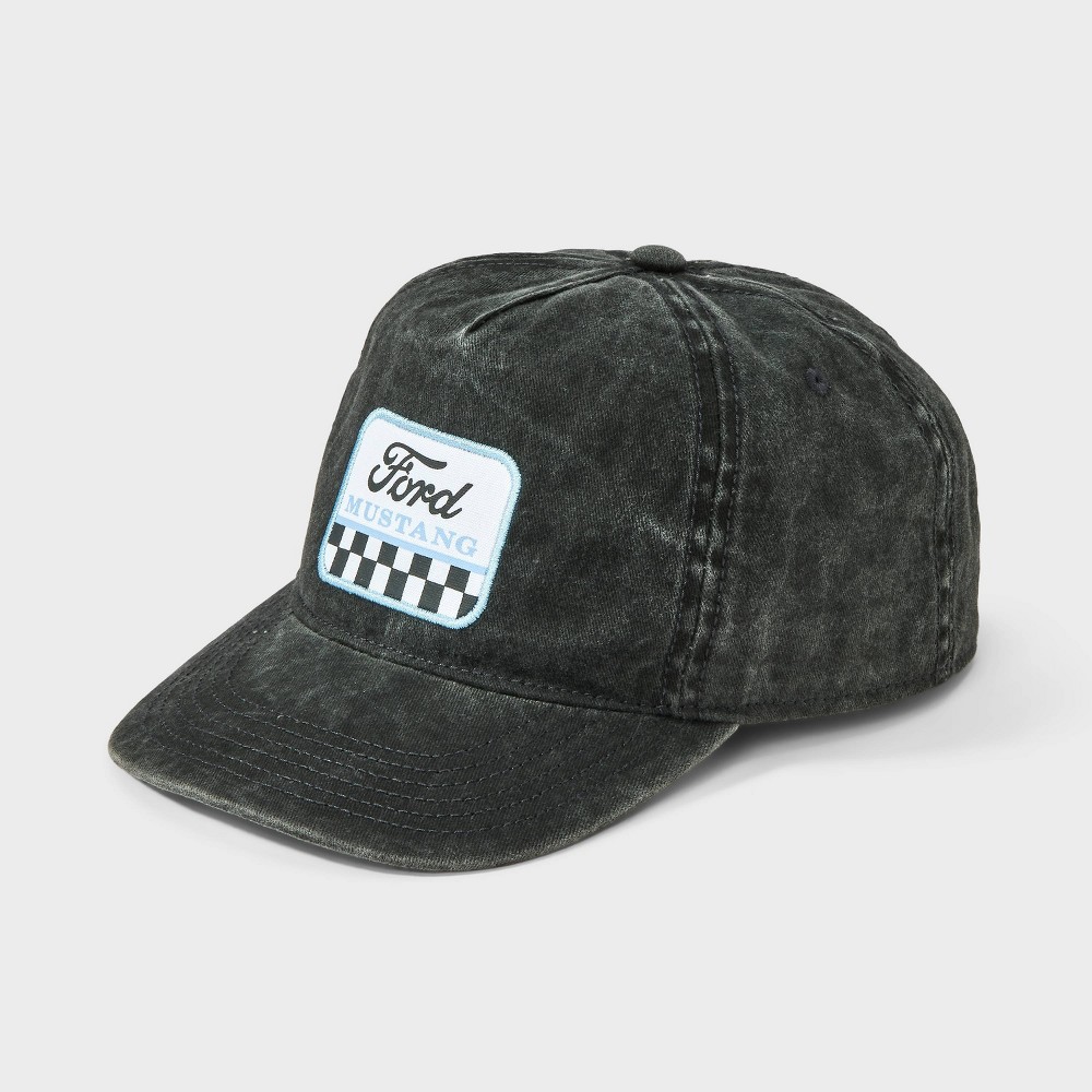 Boys' Ford Bronco Baseball Hat - Black: Cotton Twill, Adjustable Snap, Classic Check Pattern