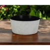HomeRoots 12" Cream Recycled Plastic Indoor Outdoor Round Nursery Pot - 2 of 3