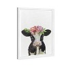 13" x 19" Floral Cow Animals Framed Wall Art Gray - Olivia's Easel - 2 of 4