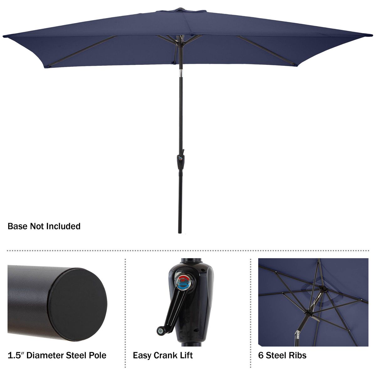 Alaterre Furniture 8pc Outdoor Patio Dining Set, Okemo Table with 10' Rectangular Umbrella - thumbnail 9