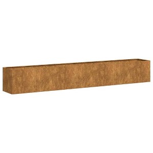 vidaXL Planter - Weathering Steel Plant Stand for Outdoor, Patio/Garden Decor, 110.2"x15.7"x15.7" Brown Rust Finish - 1 of 4