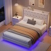 Bed Frame with Storage Shelves, Modern Upholstered Headboard, Heavy Duty Metal Slats, No Box Spring Needed, Noise Free - 3 of 4