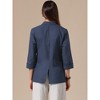 INSPIRE CHIC Women's Lapel Collar Summer 3/4 Sleeve Lightweight Business Back Slit Suit Blazer - 3 of 4