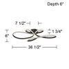 Possini Euro Design Helix Ultra Modern Semi Flush-Mount Ceiling Light Sand Black Dimmable LED Strip Twisting Ribbon 36 1/2" Wide Bedroom Kitchen - 4 of 4