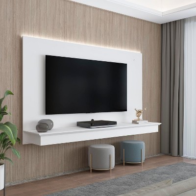 Home Imports Emporium Floating Entertainment Center, Tv Wall Panel with LED Strip