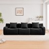 KWPZQEB Modern Sofa Couch for Living Room, Soft Teddy Fabric Boneless Sofa with Pillows & Curved Armrests, No Assembly - 3 of 4