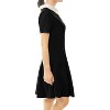 Allegra K Women's Contrast Doll Collar Short Sleeves Mini Flare Dress - 3 of 4