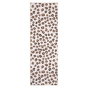2x6 Runner Leopard Rug - Washable Animal Print Rug, Large Living Room Carpet, Soft Non-Slip Surface, Non-Shedding Brown Carpet, Ideal for Office - 1 of 4