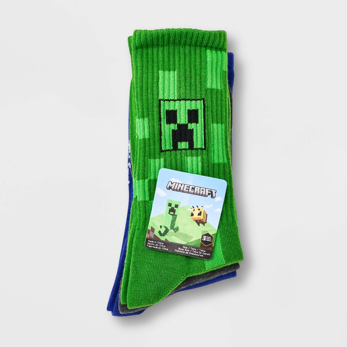 Boys' Minecraft 3pk Crew Socks - thumbnail 2
