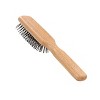 Bass Brushes - Men's Hair Brush Style & Detangle Professional Grade Nylon Pin Genuine Natural Wood Handle 6 Row Cushion Style Oak Wood - 4 of 4