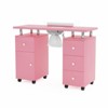 Karlhome 42.5 in. White MDF 3-Drawer Manicure Table Nail Desk with Storage, Doors, Electric Dust Collector - 2 of 4
