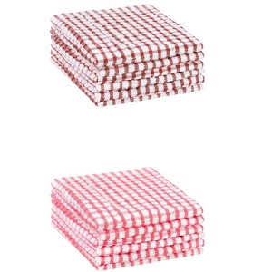 Unique Bargains Cotton Checkered Kitchen Dish Cloth 11" x 16" 12 Pcs - 1 of 4