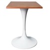 LeisureMod Verve 24" Sqaure Dining Table - Modern MDF Top with White Pedestal Base Accent Cafe Table for Kitchen, Home, and Cafes - 2 of 4